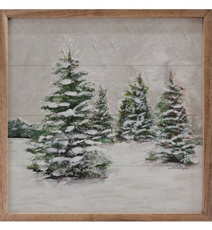 Pines In Snow By Annette Beraud-Battaglia